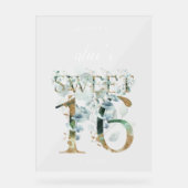 Greenery Sweet 16 Welkom Acryl teken Acryl Bord (Voorkant)