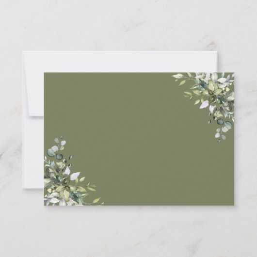 Greenery Sympathy Funeral Merci Note (Dos)