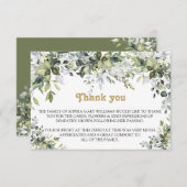 Greenery Sympathy Funeral Merci Note (Devant / Derrière)