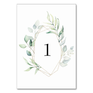 Greenery Table Number 1 Weddings Kaart