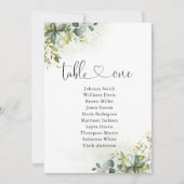 Greenery tafel nummer 1 zitkaart (Voorkant)