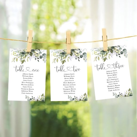 Greenery Tafel Nummer 3 Zittingkaart