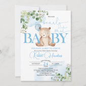Greenery Teddy Bear-ballonBaby shower Kaart (Voorkant)
