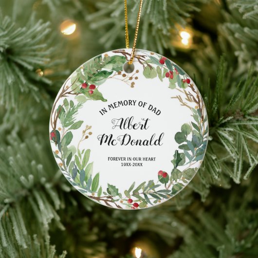 Greenery ter nagedachtenis van pap kerstversiering keramisch ornament (Boom)