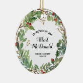 Greenery ter nagedachtenis van pap kerstversiering keramisch ornament (Rechts)