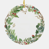 Greenery ter nagedachtenis van pap kerstversiering keramisch ornament (Achterkant)