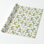 Greenery Tree-Frog Patroonontwerp Cadeaupapier (Uitgerold)