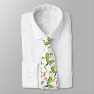 Greenery Tree-Frog Patroonontwerp Stropdas