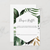 Greenery Tropical Geometric Diaper Raffle Informatiekaartje (Voorkant / Achterkant)