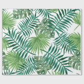 Greenery Tropical Monstera en Palm Leaves Cadeaupapier (Vlak)