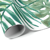 Greenery Tropical Monstera en Palm Leaves Cadeaupapier (Rol Hoek)