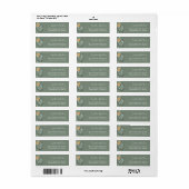 Greenery Tropical Monstera Foliage Return Address Etiket (Full Sheet)