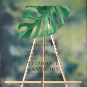 Greenery Tropical Monstera Leaves Summer Wedding Acryl Bord (Neutraal)