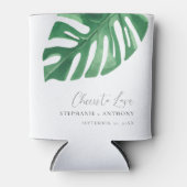 Greenery Tropical Monstera Leaves Summer Wedding Blikjeskoeler (Voorkant)