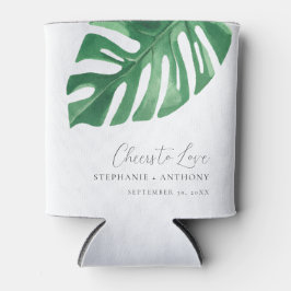 Greenery Tropical Monstera Leaves Summer Wedding Blikjeskoeler