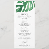 Greenery Tropical Monstera Leaves Summer Wedding Menu (Voorkant)