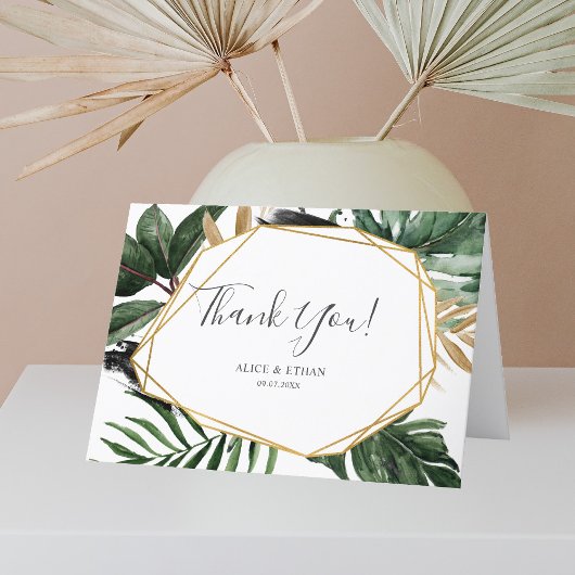 Greenery Tropical Wedding Bedankkaart