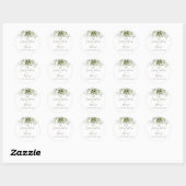 Greenery Tropical Wedding Ronde Sticker (Vel)
