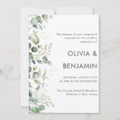 Greenery | Uitnodiging tot weduwschap met eucalypt (Voorkant)