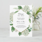 Greenery verander de datum van het huwelijk uitges kaart (Staand voorkant)