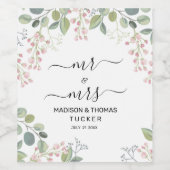 Greenery verlaat bruiloft wijn etiket (Enkel label)