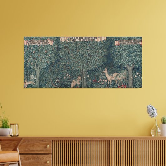 Greenery, Victorian Era Tapestry by Henry Dearle Canvas Afdruk (Insitu (Woonkamer))