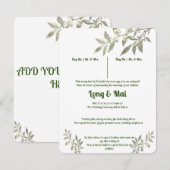 Greenery Vietnamese trouwkaart Kaart (Voorkant / Achterkant)
