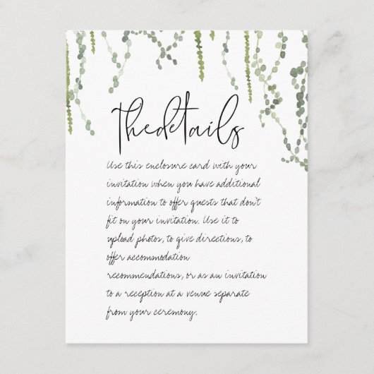 Greenery Vines Details Behuizing Kaart (Voorkant)