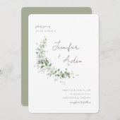 Greenery Vines Invitation Kaart (Voorkant / Achterkant)