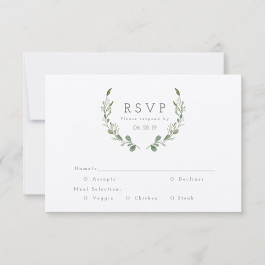 Greenery Vines Waterverf | Rustieke RSVP (Voorkant)