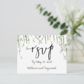 Greenery Vines Wedding RSVP 2 Mail Back Kaart (Staand voorkant)
