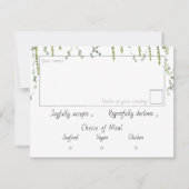 Greenery Vines Wedding RSVP 2 Mail Back Kaart (Achterkant)