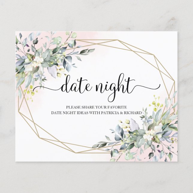 Greenery Vrijgezellenfeest Date Night Jar Cards (Voorkant)