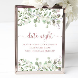 Greenery Vrijgezellenfeest Date Night Jar Sign Poster