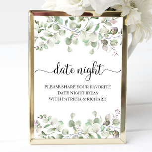 Greenery Vrijgezellenfeest Date Night Jar Sign Poster