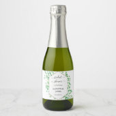 Greenery Vrijgezellenfeest Elegant Mini Sparkling Wijnetiket (Voorkant)