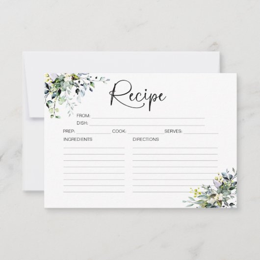Greenery Vrijgezellenfeest Recipe Kaart (Voorkant)