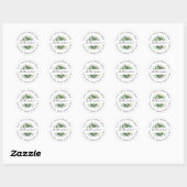 Greenery watercolor floral Classic Round Sticker (Vel)