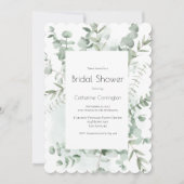Greenery Waterverf Bridal Shower-uitnodigingen Kaart (Voorkant)