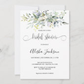 Greenery Waterverf bruidsdouche uitnodiging (Voorkant)