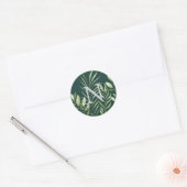 Greenery Waterverf bruiloft Monogram Envelope Seal Ronde Sticker (Envelop)