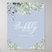 Greenery Waterverf Bubble Bar Pop Fizz Clink Sign. Poster (Voorkant)