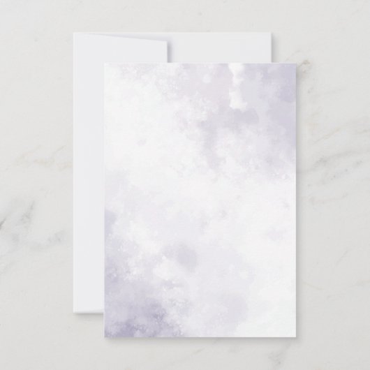 Greenery Waterverf Floral Paars Elegant Wedding Bedankkaart (Achterkant)