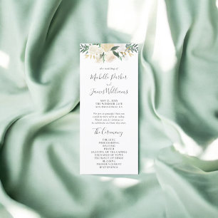 Greenery Waterverf Floral Wedding Programme Programma