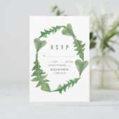 Greenery Waterverf Foliage RSVP Kaartje (Staand voorkant)