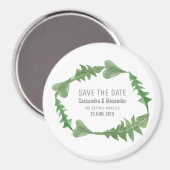 Greenery Waterverf Foliage Save the Date Magneet (Voorkant / Achterkant)