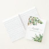 Greenery Waterverf gepersonaliseerd monogram Notitieboek (Binnen)
