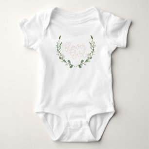 Greenery Waterverf krans BLOEMENMEISJE Romper