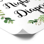 Greenery Waterverf Late Night Diapers Sign Poster (Hoek)