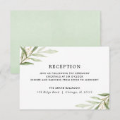 Greenery waterverven groene goudbladeren ontvangst informatiekaartje (Voorkant / Achterkant)